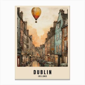 Dublin City Ireland Travel Poster (5) Canvas Print