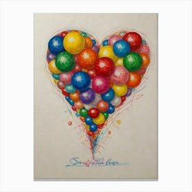 Heart Of Balloons 1 Canvas Print