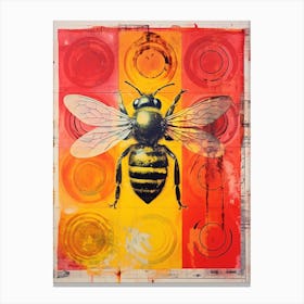 Bee Screen Print Inspired  2 Canvas Print