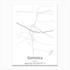 Gorisnica,Slovenia Minimalist Map Canvas Print