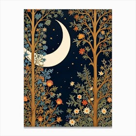 William Morris Moon In The Trees Canvas Print