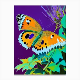 Silver Washed Fritillary Andy Warhol Inspired 1 Canvas Print