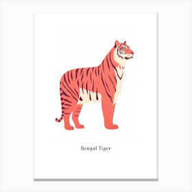 Bengal Tiger 2 Kids Animal Poster Canvas Print