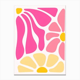 Pink And Yellow Flowers Canvas Print