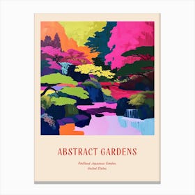 Colourful Gardens Portland Japanese Garden Usa 2 Red Poster Canvas Print