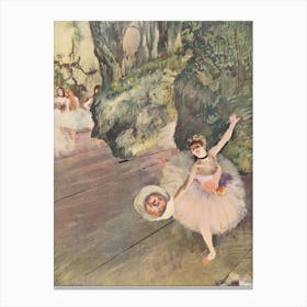 Dancer With A Bouquet Of Flowers Star Of The Ballet, Edgar Degas Canvas Print