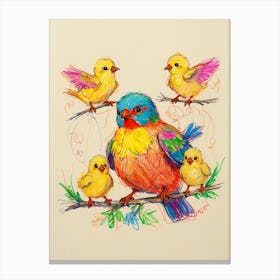 Family Of Birds 3 Canvas Print