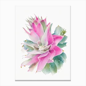 Christmas Cactus Pastel Watercolour Canvas Print