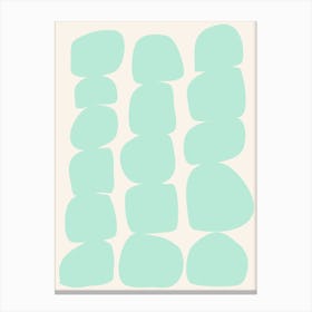 Abstract Geometric  Shapes in Mint Green Canvas Print