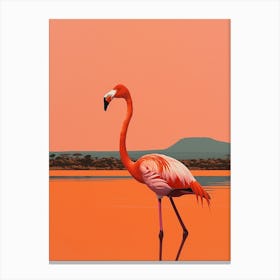 Greater Flamingo Lake Manyara Tanzania Tropical Illustration 5 Canvas Print
