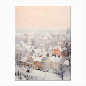 Dreamy Winter Painting Belfast Northern Ireland 3 Canvas Print