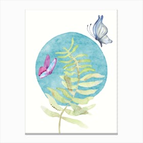 Butterflies And Fern Canvas Print