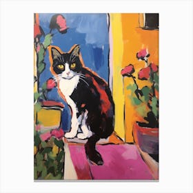 Painting Of A Cat In Tangier Morocco 3 Canvas Print