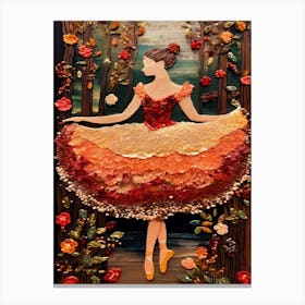 Ballerina In Garden Canvas Print