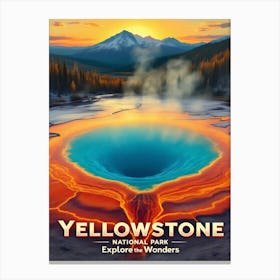 Yellowstone National Park Vintage V 03 Canvas Print