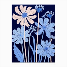 Blue Flower Illustration Agapanthus 3 Canvas Print