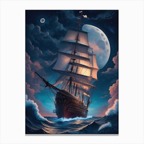 Ship In The Sea Canvas Print