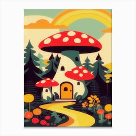 Kitschy Mushroom House 2 Canvas Print