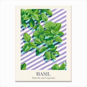 Marche Aux Legumes Basil Summer Illustration 7 Canvas Print