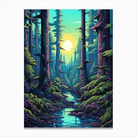 Hoh Rainforest Pixel Art 2 Canvas Print