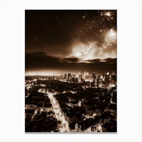 Cityscape At Night 17 Canvas Print