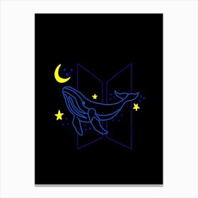 Whale In The Night Sky Canvas Print