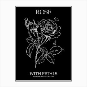 Rose With Petals Line Drawing 1 Poster Inverted Canvas Print