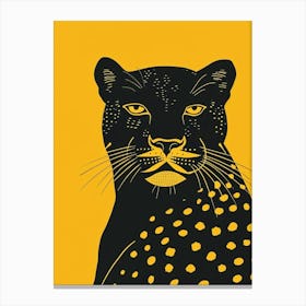 Yellow Black Panther 2 Canvas Print