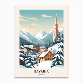 Vintage Winter Travel Poster Bavaria Germany 1 Canvas Print