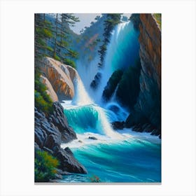 Mcway Falls, United States Peaceful Oil Art  Canvas Print