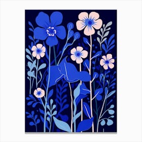 Blue Flower Illustration Lobelia 1 Canvas Print
