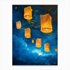 Lanterns In The Sky Canvas Print