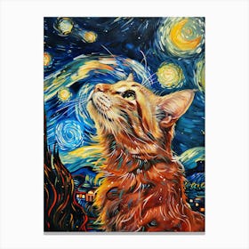 Starry Night Cat 19 Canvas Print