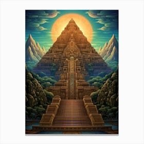Great Pyramid Of Giza Pixel Art 3 Canvas Print