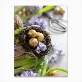 Easter Eggs In A Nest 10 Canvas Print