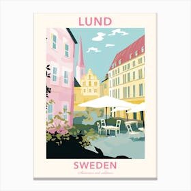 Lund, Sweden, Flat Pastels Tones Illustration 1 Poster Canvas Print
