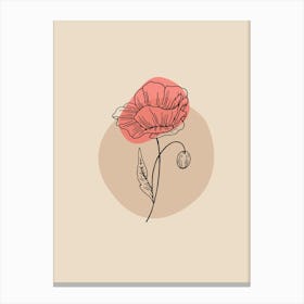 Poppy Flower pink Canvas Print