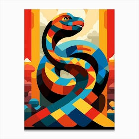 Snake Geometric Abstract 3 Canvas Print