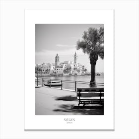 Poster Of Sitges, Spain, Black And White Analogue Photography 4 Canvas Print