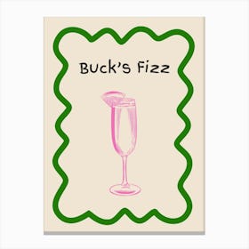 Bucks Fizz Doodle Poster Green & Pink Canvas Print