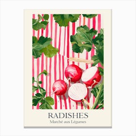 Marche Aux Legumes Radishes Summer Illustration 4 Canvas Print