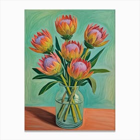 Proteas In A Vase 1 Canvas Print