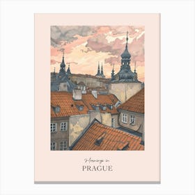 Mornings In Prague Rooftops Morning Skyline 2 Canvas Print