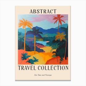 Abstract Travel Collection Poster Sao Tome And Principe 4 Canvas Print