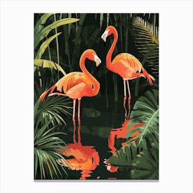 Greater Flamingo Pakistan Tropical Illustration 7 Canvas Print