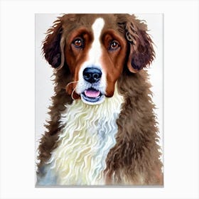 Irish Water Spaniel 2 Watercolour dog Canvas Print