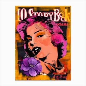 Marilyn Monroe Purple Flower Canvas Print
