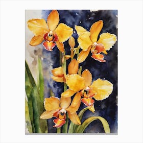 Lycaste Orchids Water Colour 2 1 Canvas Print