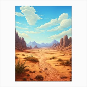 Desert Landscape Pixel Art 3 Canvas Print