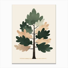 Sequoia Tree Minimal Japandi Illustration 4 Canvas Print